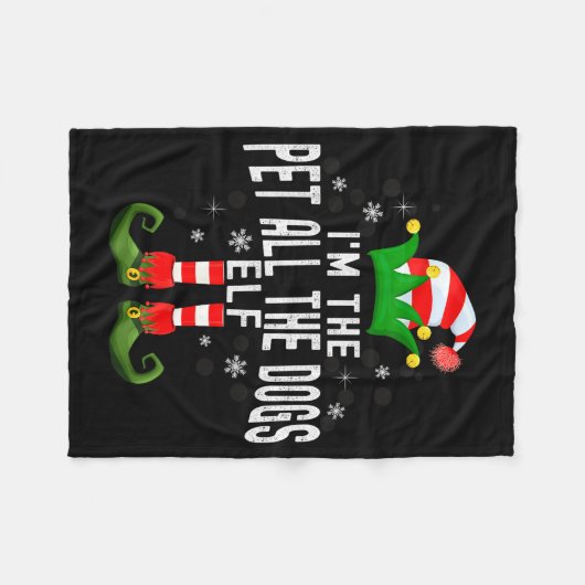 I'm The Pet All The Dogs Elf Christmas Family Pjs Fleecedecke (Vorderseite (Horizontal))