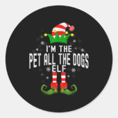 I'm The Pet All The Dogs Elf Christmas Family Pjs Runder Aufkleber (Vorderseite)