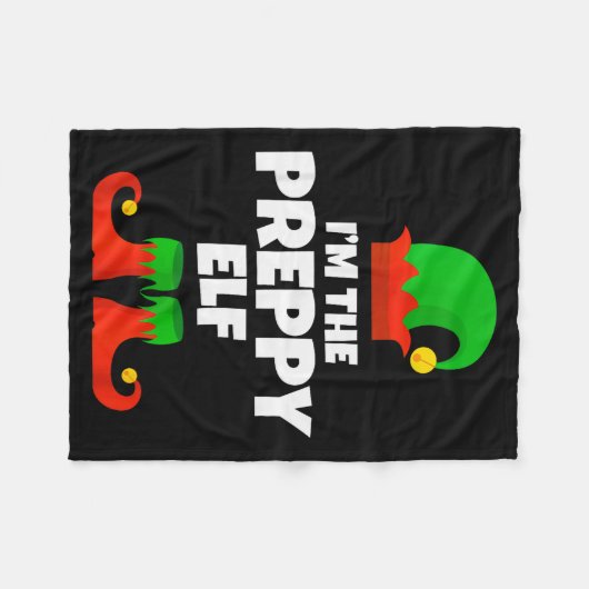 I'm The Preppy Elf Family Pajama Christmas Funny Fleecedecke (Vorderseite (Horizontal))