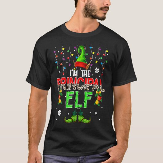 I'm The Principal Elf Xmas Leopard Elf Costume  Fa T-Shirt (Vorderseite)