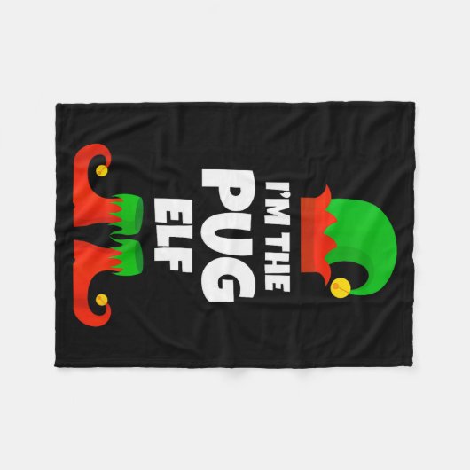 I'm The Pug Elf Family Pajama Christmas Funny Dog Fleecedecke (Vorderseite (Horizontal))