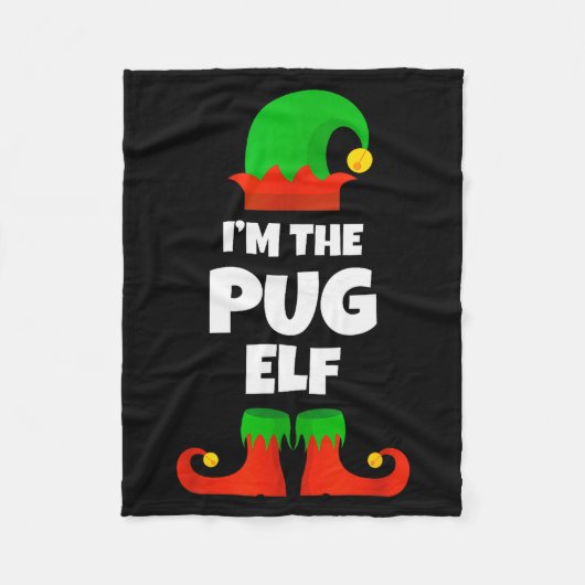 I'm The Pug Elf Family Pajama Christmas Funny Dog Fleecedecke (Vorderseite)