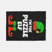 I'm The Puzzle Elf Family Pajama Christmas Funny Fleecedecke (Vorderseite (Horizontal))