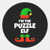 I'm The Puzzle Elf Family Pajama Christmas Funny Runder Aufkleber (Vorderseite)