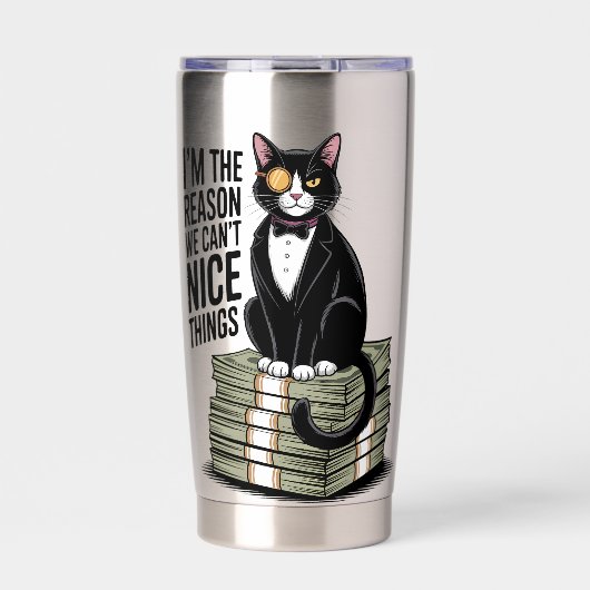 I'm The Reason Nice Things Funny Cat Gift Thermobecher (Vorderseite)