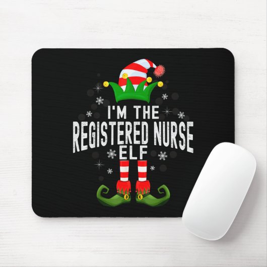 I'm The Registered Nurse Elf Christmas Family Pjs  Mousepad (Mit Mouse)