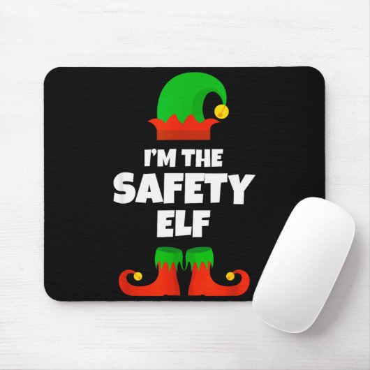 I'm The Safety Elf Family Pajama Christmas Funny Mousepad (Mit Mouse)