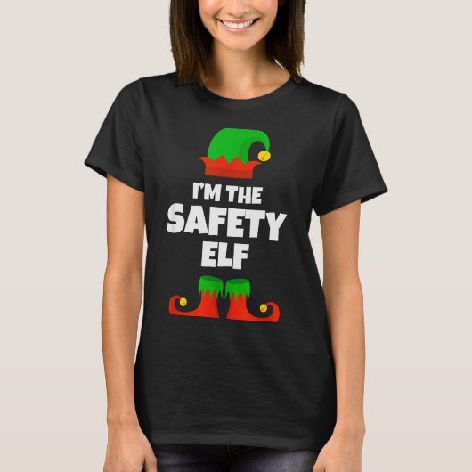 I'm The Safety Elf Family Pajama Christmas Funny  T-Shirt (Vorderseite)