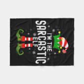 I'm The Sarcastic Elf Christmas Family Pjs Costume Fleecedecke (Vorderseite (Horizontal))