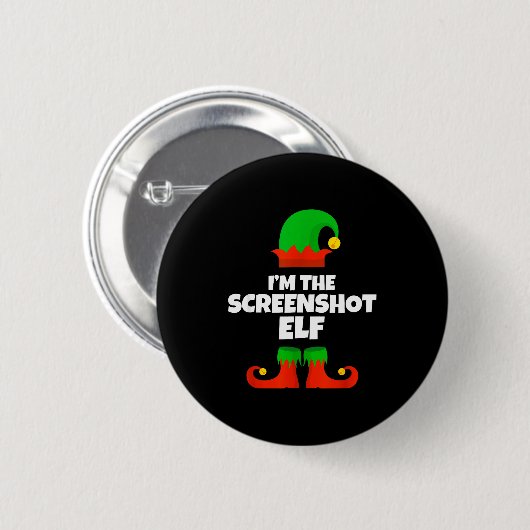 I'm The Screenshot Elf Family Pajama Christmas Fun Button (Vorne & Hinten)