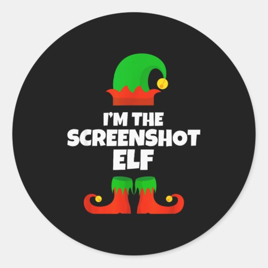 I'm The Screenshot Elf Family Pajama Christmas Fun Runder Aufkleber (Vorderseite)