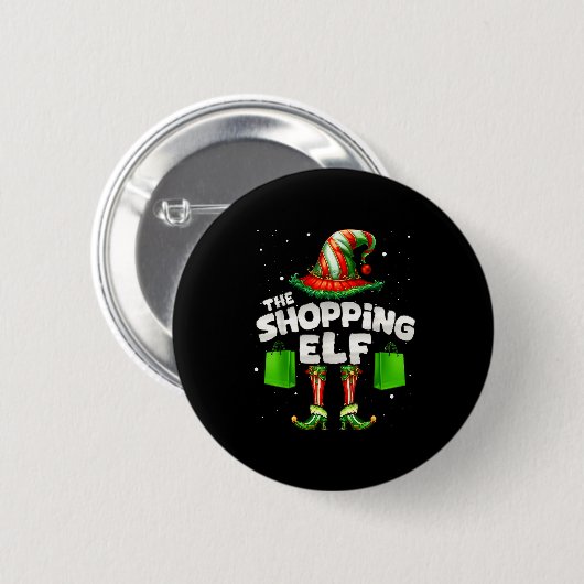 I'm The Shopng Elf Family Matching Group Christmas Button (Vorne & Hinten)