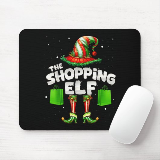 I'm The Shopng Elf Family Matching Group Christmas Mousepad (Mit Mouse)