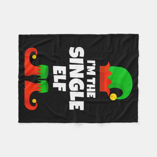 I'm The Single Elf Family Pajama Christmas Funny Fleecedecke (Vorderseite (Horizontal))