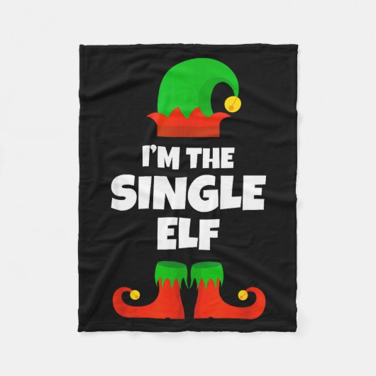 I'm The Single Elf Family Pajama Christmas Funny Fleecedecke (Vorderseite)
