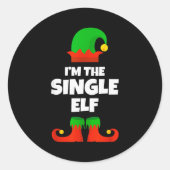 I'm The Single Elf Family Pajama Christmas Funny Runder Aufkleber (Vorderseite)