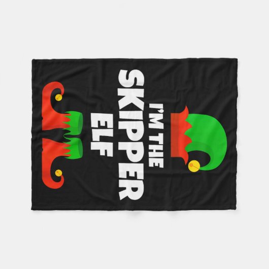 I'm The Skipper Elf Family Pajama Christmas Funny Fleecedecke (Vorderseite (Horizontal))
