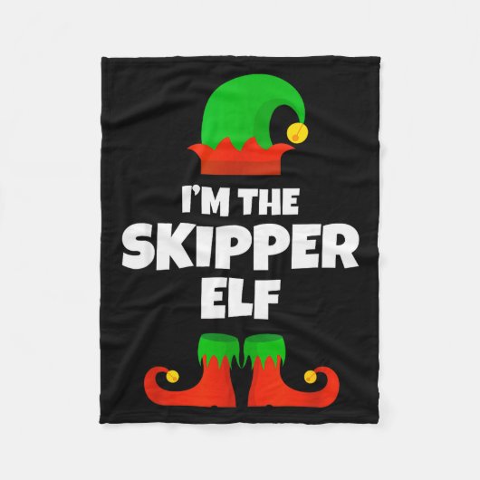 I'm The Skipper Elf Family Pajama Christmas Funny Fleecedecke (Vorderseite)