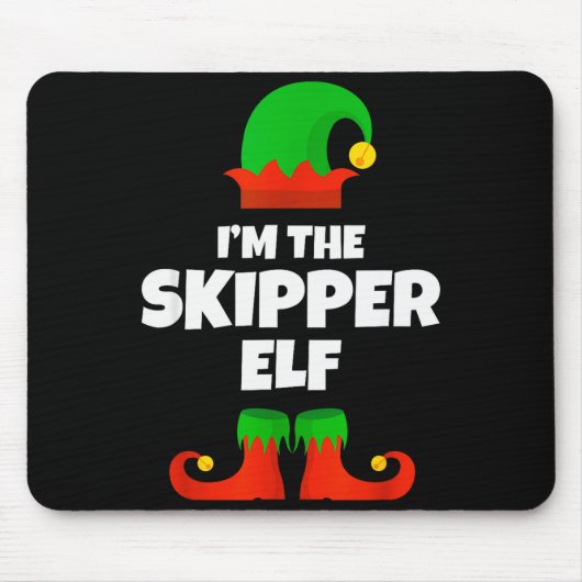 I'm The Skipper Elf Family Pajama Christmas Funny Mousepad (Vorne)