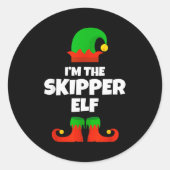 I'm The Skipper Elf Family Pajama Christmas Funny Runder Aufkleber (Vorderseite)