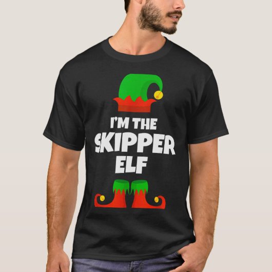 I'm The Skipper Elf Family Pajama Christmas Funny T-Shirt (Vorderseite)