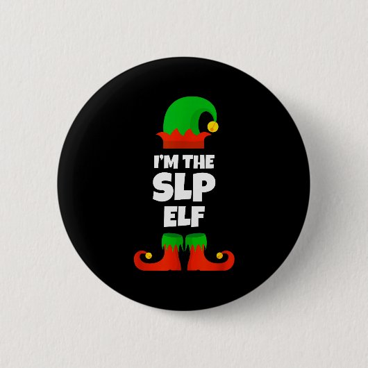 I'm The Slp Elf Family Pajama Christmas Speech Lan Button (Vorderseite)