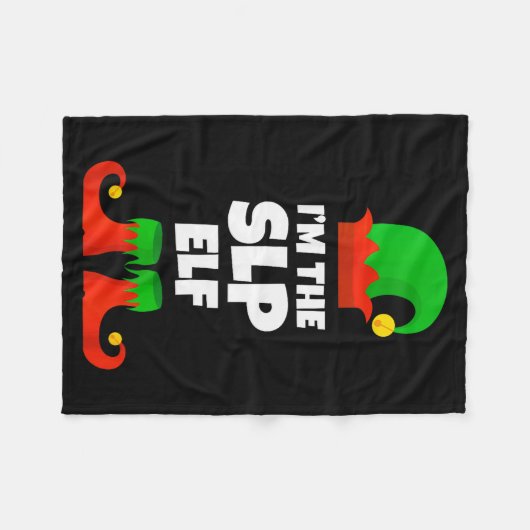 I'm The Slp Elf Family Pajama Christmas Speech Lan Fleecedecke (Vorderseite (Horizontal))