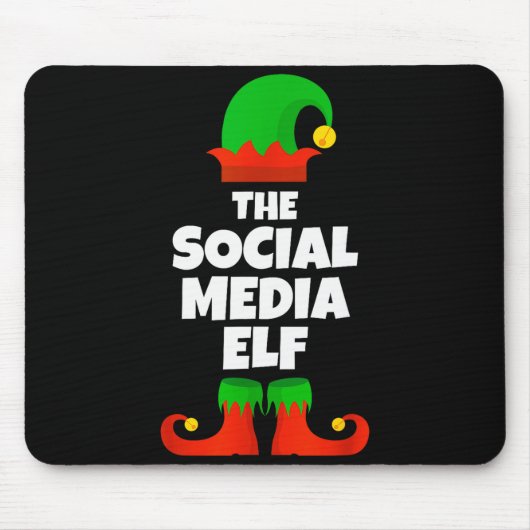 I'm The Social Media Elf Family Pajama Christmas F Mousepad (Vorne)