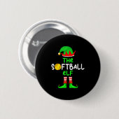 I'm The Softball Elf Christmas Family Matching Paj Button (Vorne & Hinten)