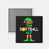 I'm The Softball Elf Christmas Family Matching Paj Magnet (Vorderseite/Rückseite)