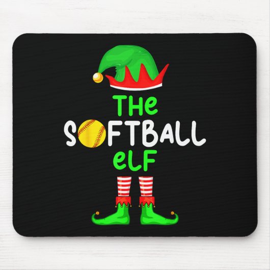 I'm The Softball Elf Christmas Family Matching Paj Mousepad (Vorne)
