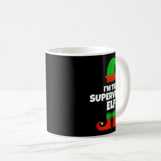 I'm The Supervisor Elf Family Pajama Christmas Fun Kaffeetasse (VorderseiteRechts)