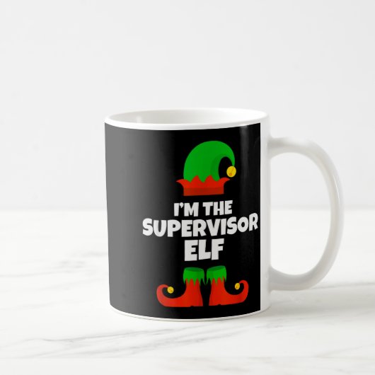 I'm The Supervisor Elf Family Pajama Christmas Fun Kaffeetasse (Rechts)