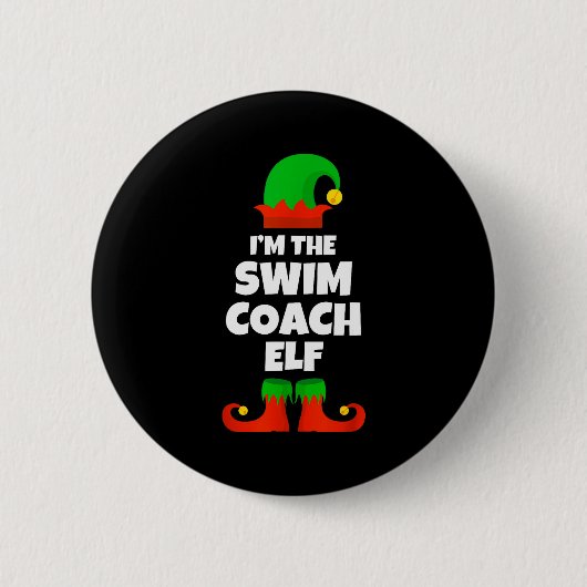 I'm The Swim Coach Elf Family Pajama Christmas Fun Button (Vorderseite)