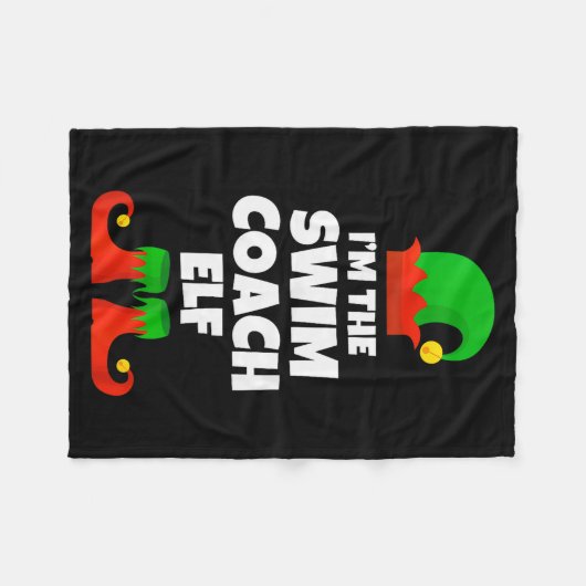 I'm The Swim Coach Elf Family Pajama Christmas Fun Fleecedecke (Vorderseite (Horizontal))