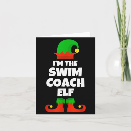 I'm The Swim Coach Elf Family Pajama Christmas Fun Karte (Vorderseite)
