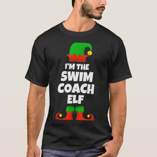 I'm The Swim Coach Elf Family Pajama Christmas Fun T-Shirt (Vorderseite)
