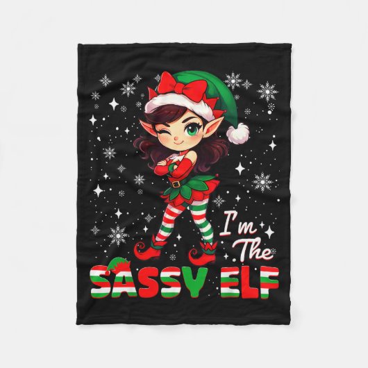 Im The Sy Elf Cute Snowflake Christmas Xmas Girl W Fleecedecke (Vorderseite)