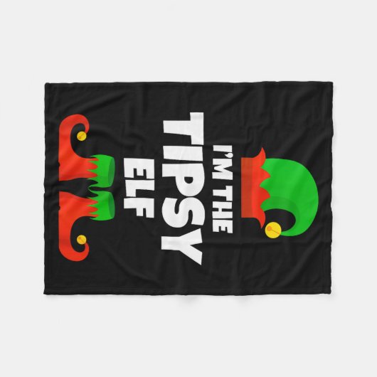 I'm The Tipsy Elf Family Pajama Christmas Funny Fleecedecke (Vorderseite (Horizontal))