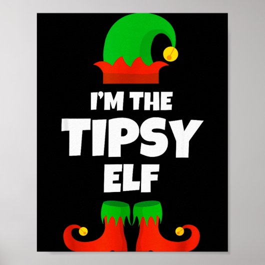 I'm The Tipsy Elf Family Pajama Christmas Funny Poster (Vorne)