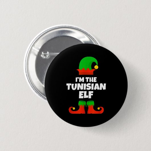 I'm The Tunisian Elf Family Pajama Christmas Funny Button (Vorne & Hinten)