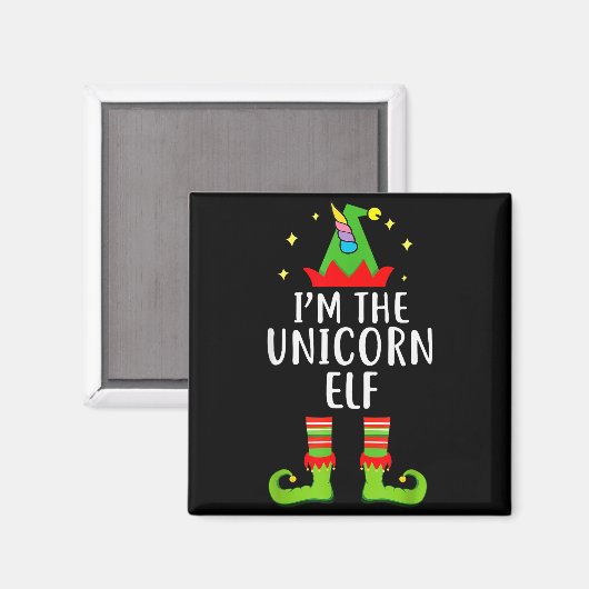 I'm The Unicorn Elf Matching Family Group Christma Magnet (Vorderseite/Rückseite)