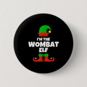 I'm The Wombat Elf Family Pajama Christmas Funny  Button (Vorderseite)