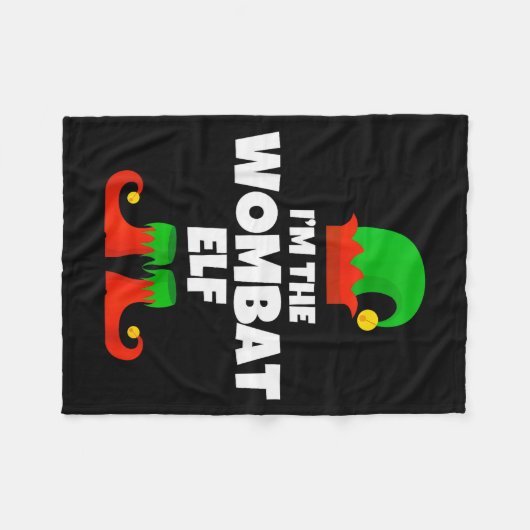 I'm The Wombat Elf Family Pajama Christmas Funny Fleecedecke (Vorderseite (Horizontal))