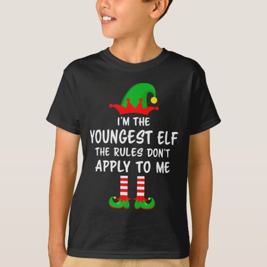 I'm The Youngest Elf Matching Family Christmas T-Shirt (Vorderseite)