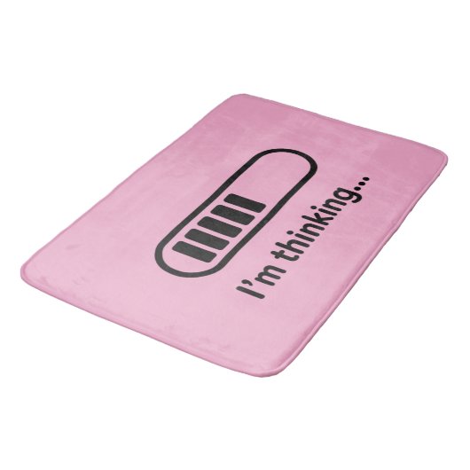 I'm Thinking... Loading Progress Bar Pink Minimali Badematte (Schrägansicht)