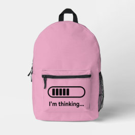 I'm Thinking... Loading Progress Bar Pink Minimali Bedruckter Rucksack