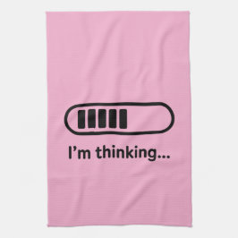 I'm Thinking... Loading Progress Bar Pink Minimali Geschirrtuch