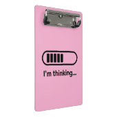 I'm Thinking... Loading Progress Bar Pink Minimali Mini Klemmbrett (Schrägansicht)