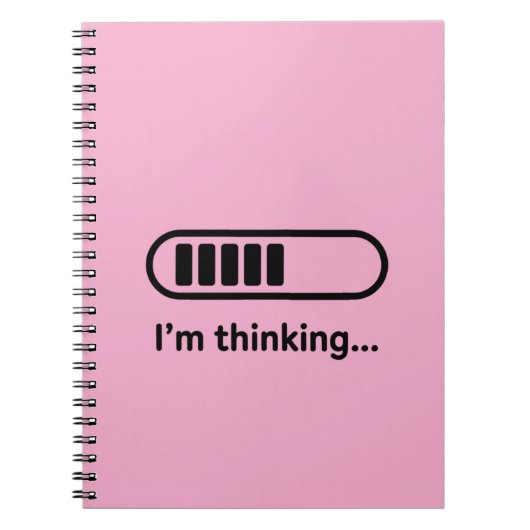 I'm Thinking... Loading Progress Bar Pink Minimali Notizblock (Vorderseite)